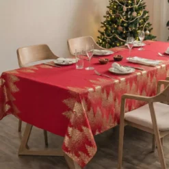 Tovaglia natalizia rettangolare (140 x 360 cm) Albero Rosso