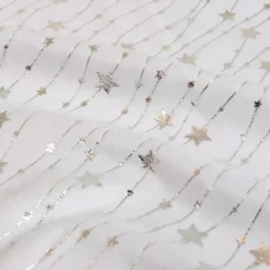 Tovaglia natalizia rettangolare (140 x 240 cm) Pioggia di stelle Bianca