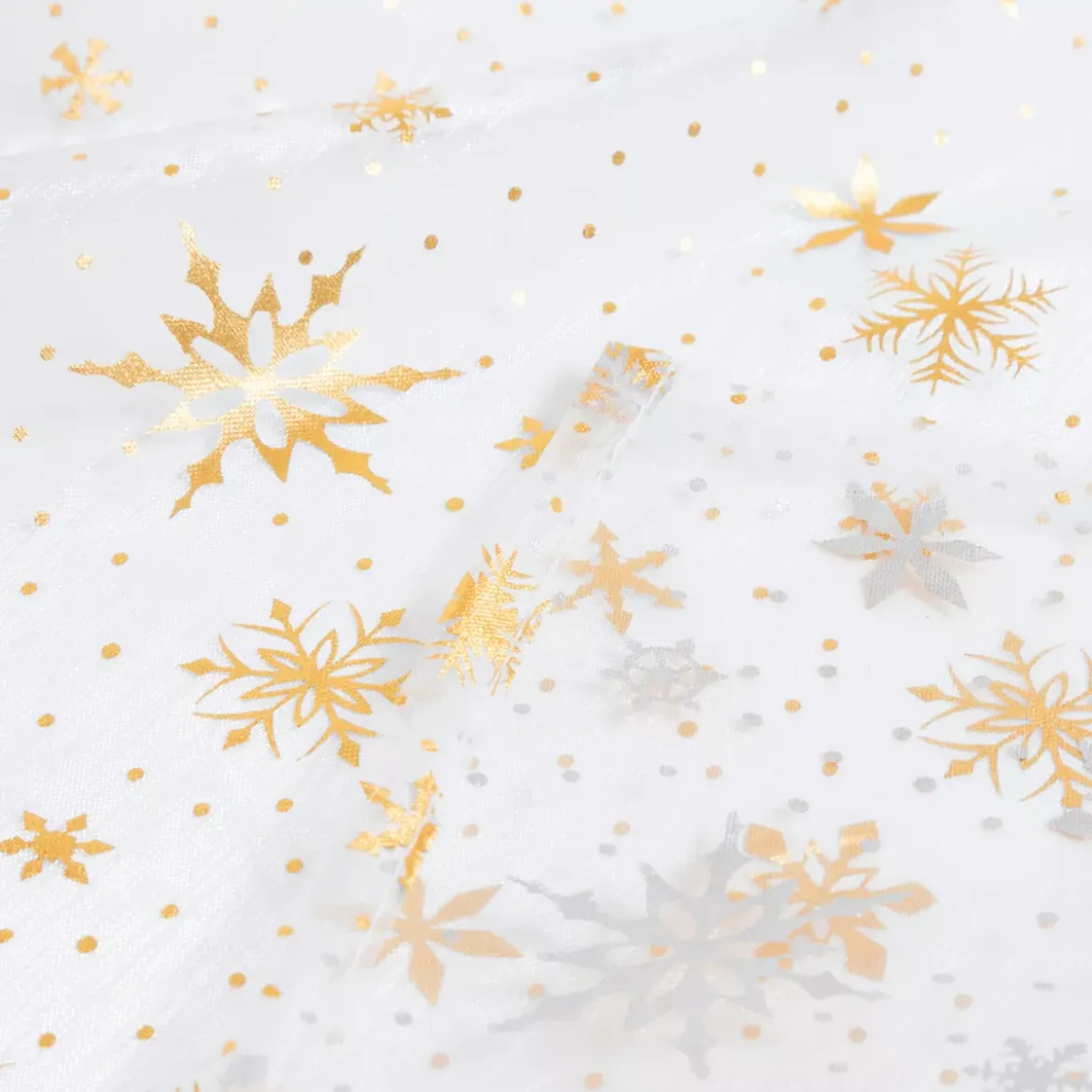 Tovaglia natalizia rettangolare (140 x 360 cm) Fiocco di neve Bianco