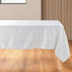 Tovaglia natalizia rettangolare (140 x 300 cm) Fiocco di neve Bianco