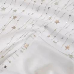 Tovaglia natalizia rettangolare (140 x 360 cm) Pioggia di stelle Bianca