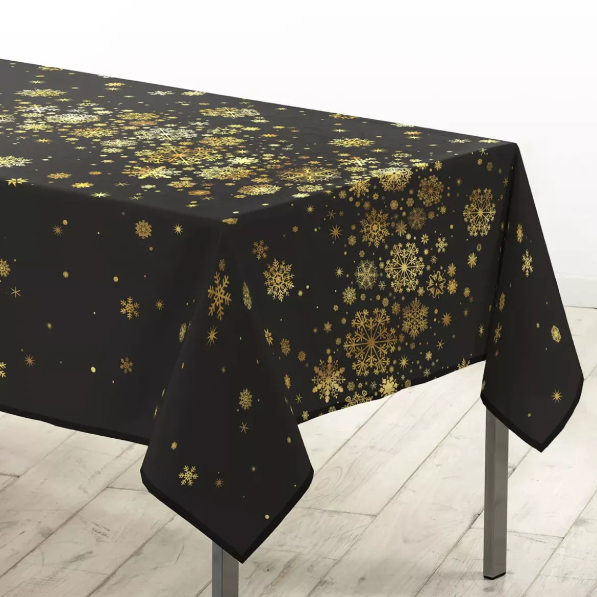 Tovaglia natalizia rettangolare (150 x 300 cm) Constellation Nero e dorato