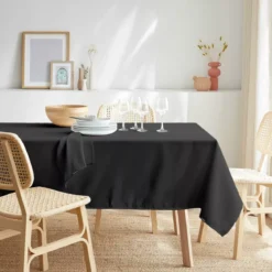 Tovaglia rettangolare antimacchia (140 x 250 cm) Elise Nera
