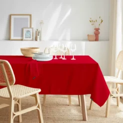 Tovaglia rettangolare antimacchia (140 x 250 cm) Elise Rosso