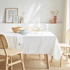 Tovaglia rettangolare antimacchia (140 x 350 cm) Elise Bianca