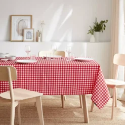 Tovaglia rettangolare antimacchia (140 x 350 cm) Elise Vichy Rossa