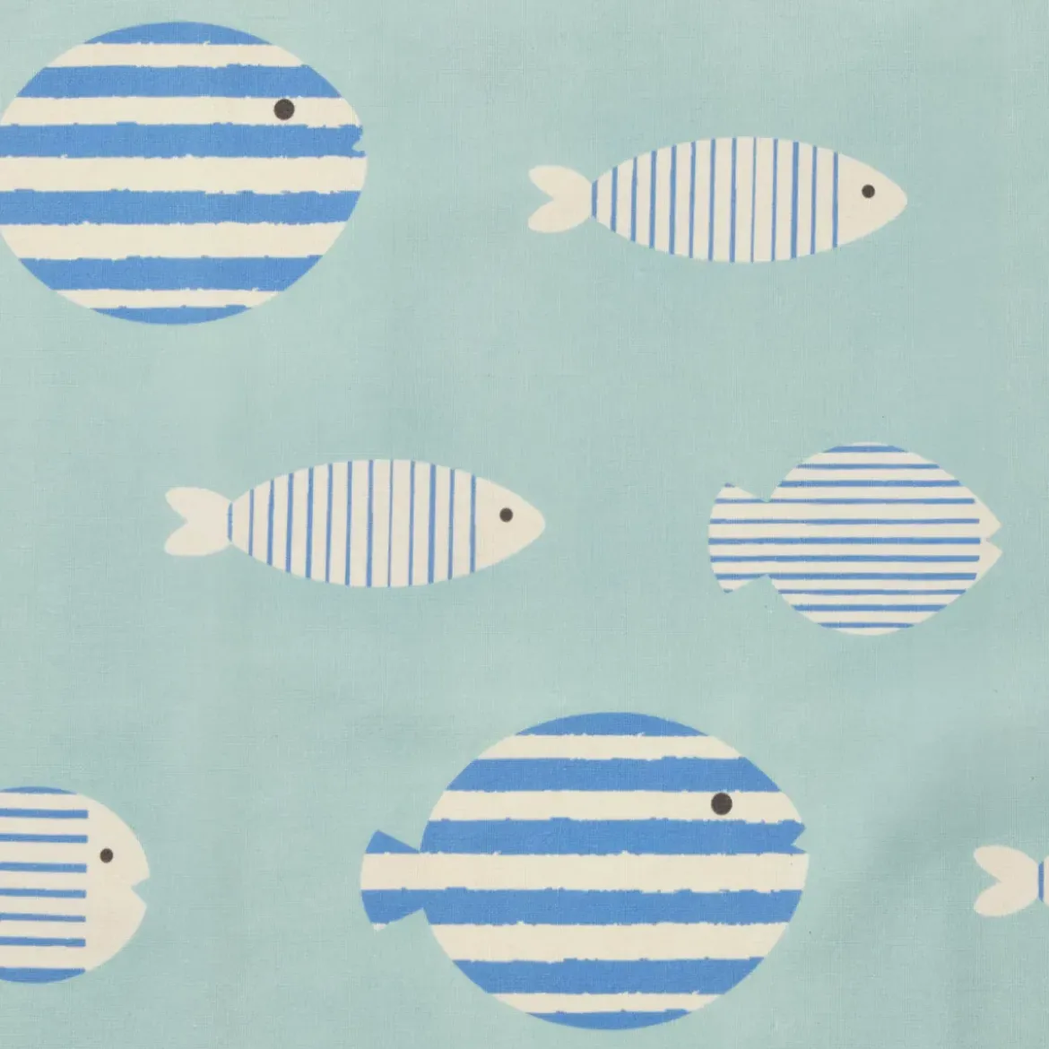 Tovaglia rettangolare cotone antimacchia (150 x 350 cm) Fish Blu