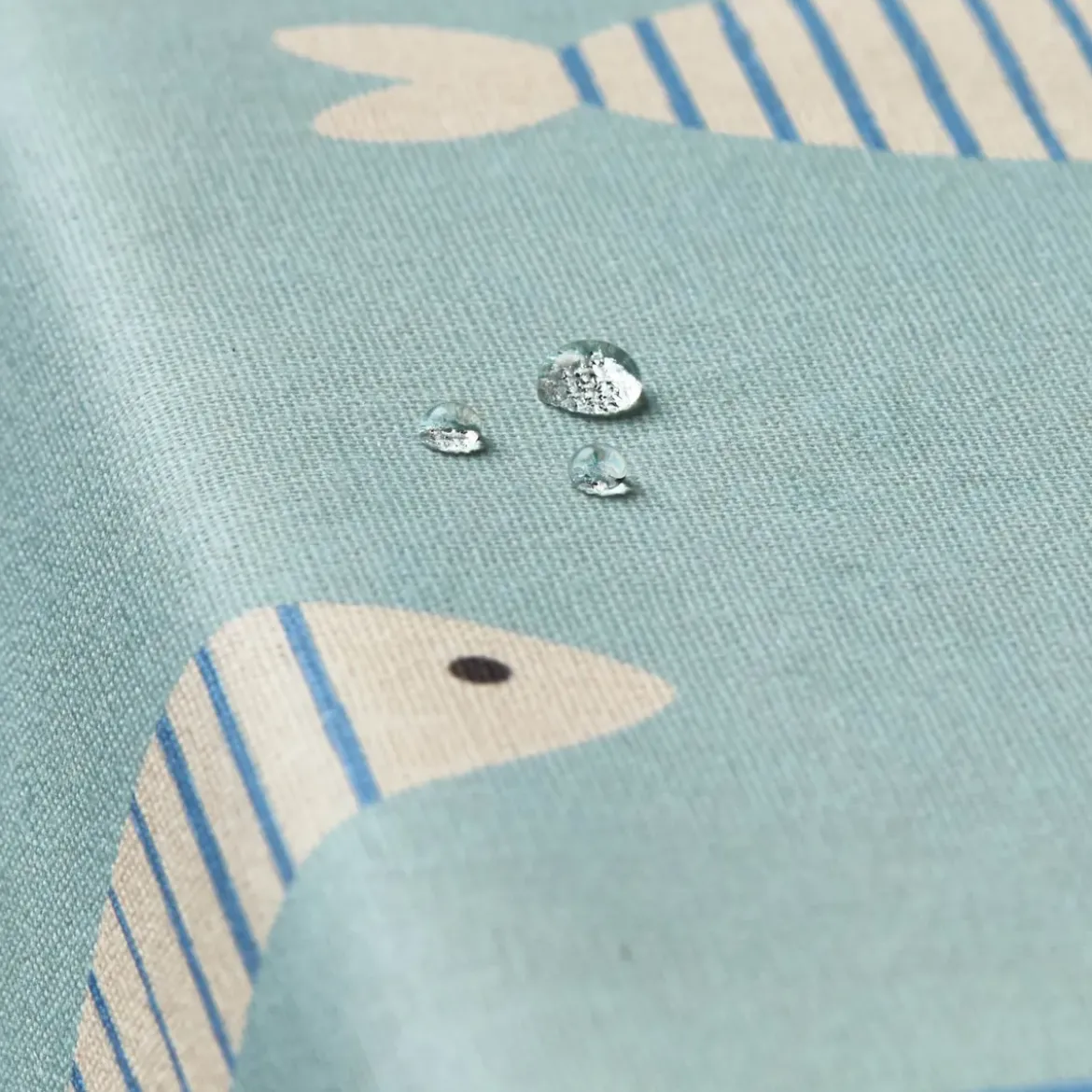 Tovaglia rettangolare cotone antimacchia (150 x 350 cm) Fish Blu