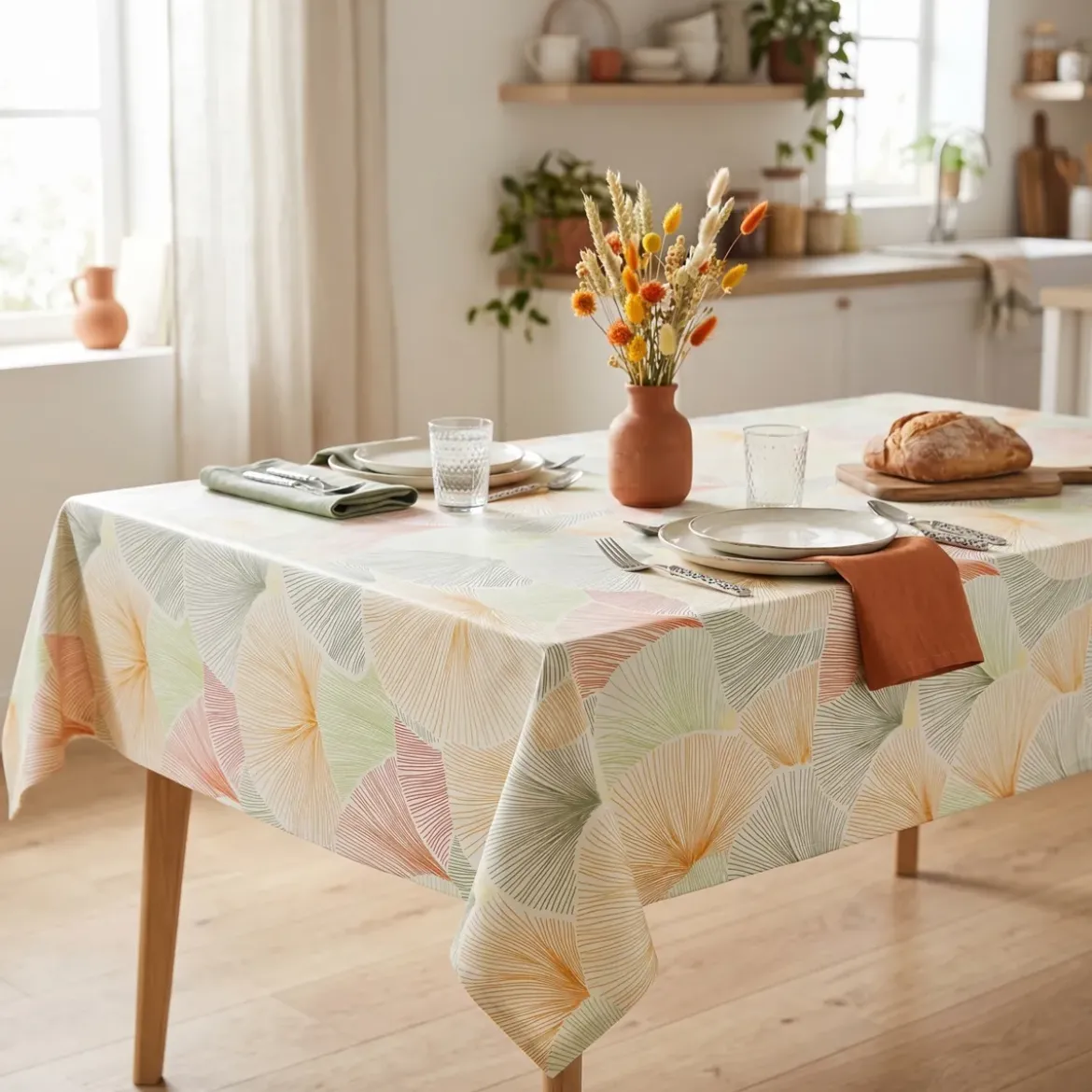 Tovaglia rettangolare cotone antimacchia (150 x 350 cm) Boston Multicolore