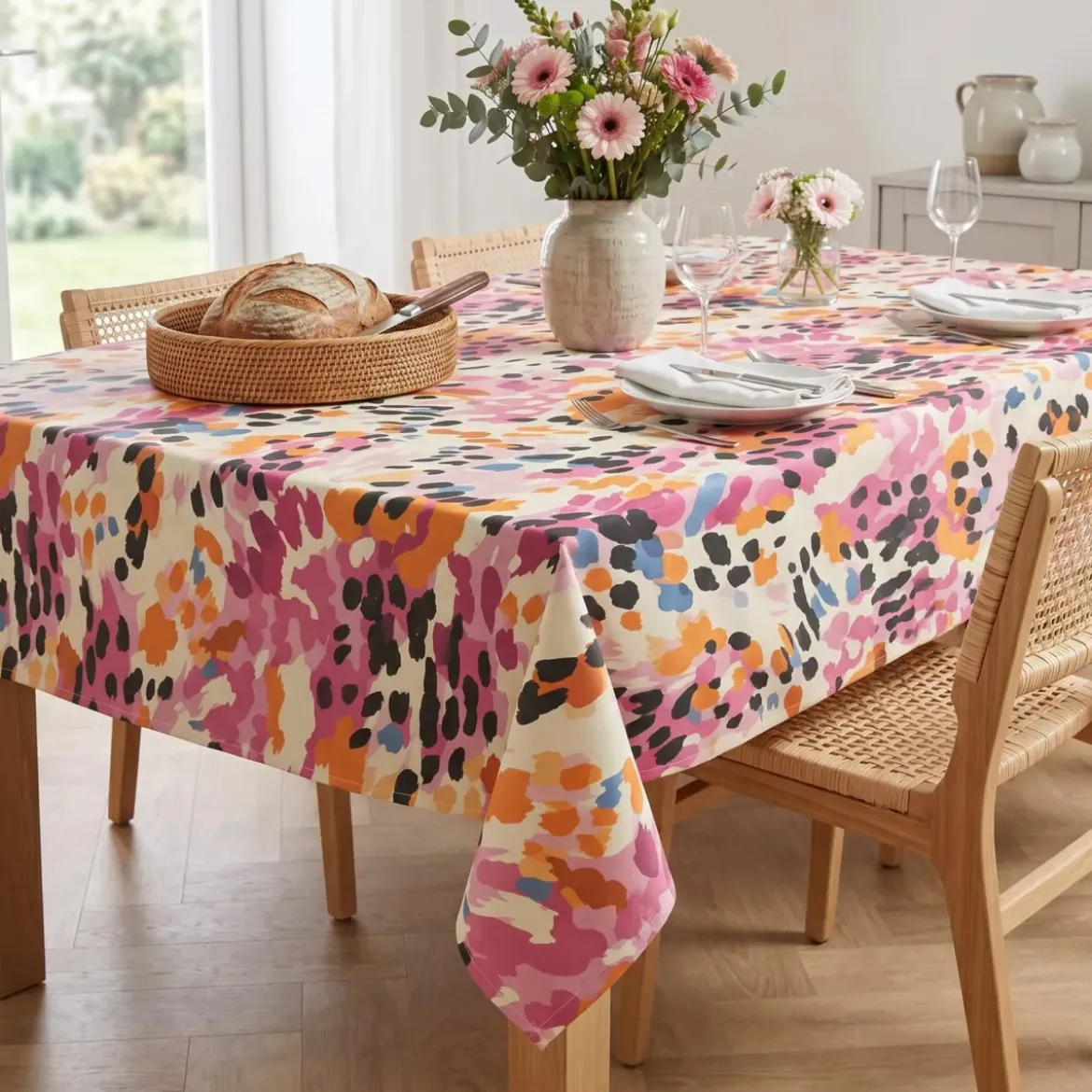 Tovaglia rettangolare cotone antimacchia (150 x 250 cm) Mowgli Multicolore
