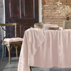 Tovaglia rettangolare garza di cotone (L250 cm) Gaïa Rosa cipria