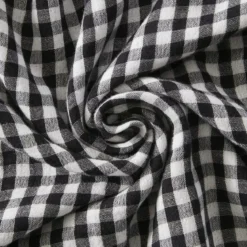 Tovaglia rettangolare in garza di cotone (150 x 250 cm) Gaïa vichy Nera