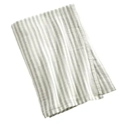 Tovaglia rettangolare in garza di cotone (150 x 250 cm) Gaïa a righe Verde eucalipto