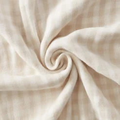 Tovaglia rettangolare in garza di cotone (150 x 350 cm) Gaïa vichy Beige