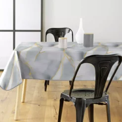 Tovaglia rettangolare in PVC rivestito (140 x 240 cm) Marbrelle Grigia