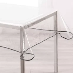 Tovaglia rettangolare in tela cerata trasparente (L240 cm) Garden Antracite