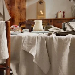 Tovaglia rettangolare lino lavato (L250 cm) Louise Beige