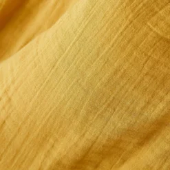 Tovaglia rotonda garza di cotone (180 cm) Gaia Giallo zafferano