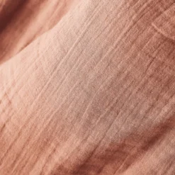 Tovaglia rotonda in garza di cotone (180 cm) Gaïa Rosa pesca
