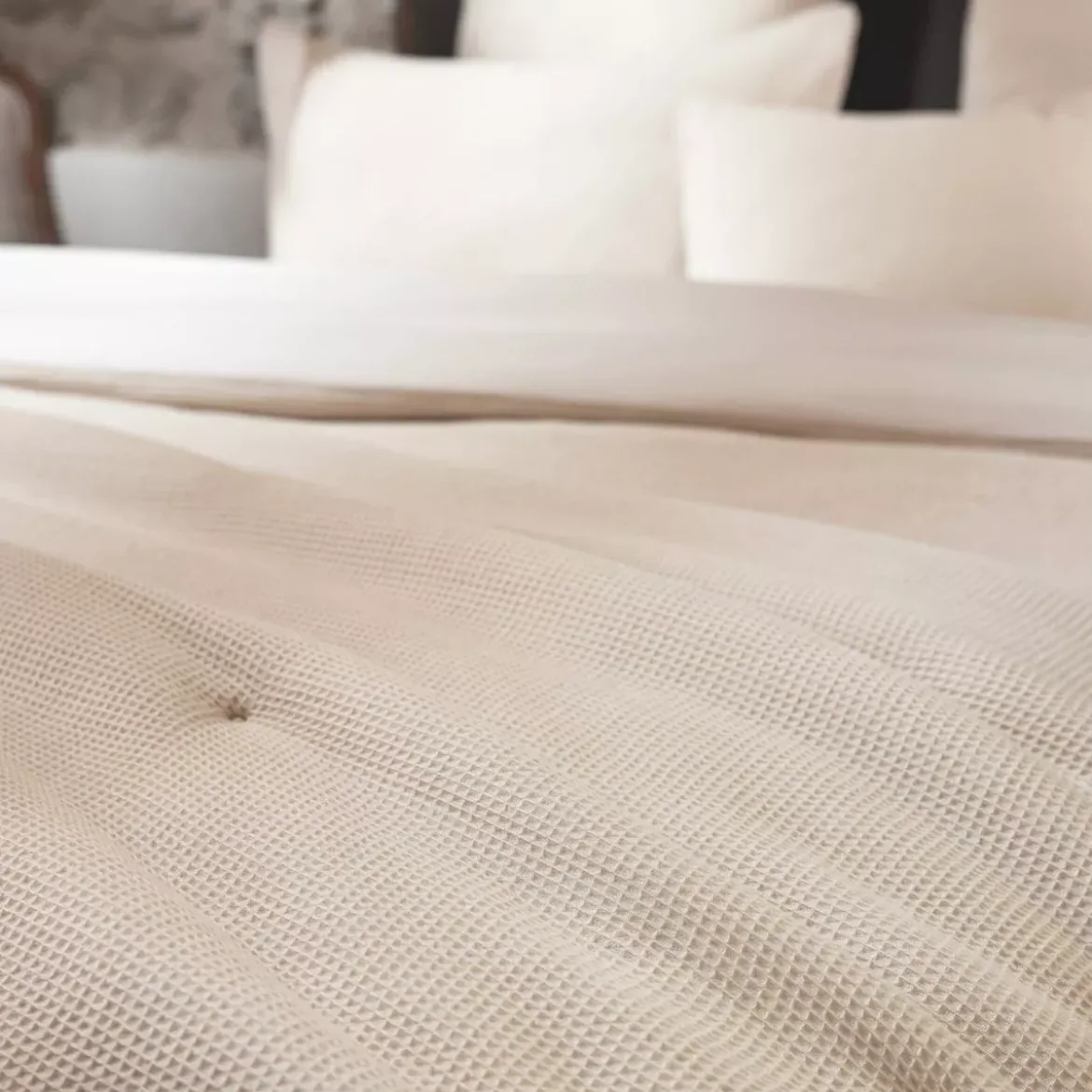 Trapunta cotone a nido d'ape (90 x 220 cm) Eva Beige