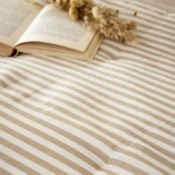 Trapunta garza di cotone (90 x 200 cm) Gaïa a righe Corda