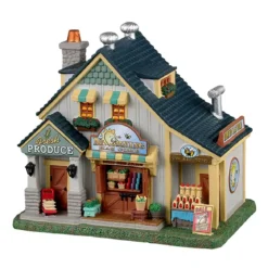 Villaggio di Natale Lemax luminoso Negozio di prodotti freschi
