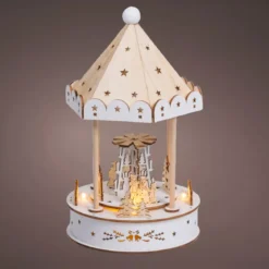 Villaggio di Natale luminoso, animato e musicale a pile (H26 cm) Chiosco