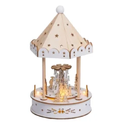 Villaggio di Natale luminoso, animato e musicale a pile (H26 cm) Chiosco