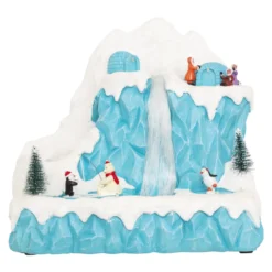 Villaggio di Natale musicale e animato (H26 cm) Banchisa dei pinguini